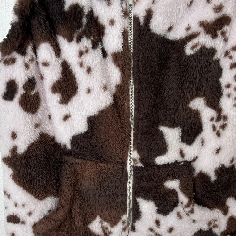 SHEIN Brown and White Fuzzy Vest